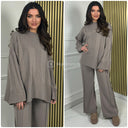 Wide Ribbed Premium Knitwear Wide Sleeve + Leg Set
