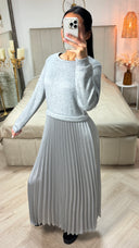 One piece Sweater Skirt Pleated Dress
