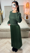 One piece Sweater Skirt Pleated Dress