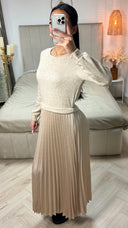 One piece Sweater Skirt Pleated Dress