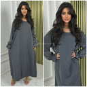 Normale Größe Basic-Kleid mit Rüschenärmeln