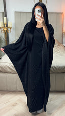 Oversized Diamond Butterfly Abaya Inside Tie Belt