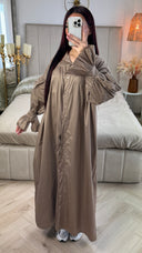 Oversized Maxi Blouse Pleated Detail