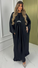 Oversized Satin Dress Flower Brooch Detail