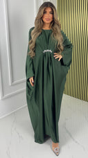 Oversized Satin Dress Flower Brooch Detail