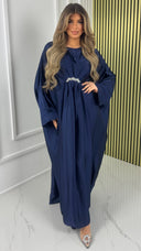 Oversized Satin Dress Flower Brooch Detail