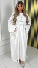 Oversized Satin Dress Flower Brooch Detail