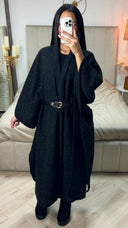 Oversized Teddy Maxi Belt Poncho