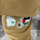 Palestinian Lives Matter Teddy Embroidery Hoodie Cargo Tracksuit