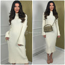 Thick Ribbed Dress Knitwear Pbt Wide Sleeves