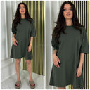 Perfektes Basic-T-Shirt-Midikleid