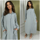 Perfect Oversized Blouse Dress Pocket Details