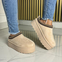 Famous 5CM Platform Taswoman Beige S320