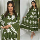 Pleated Maxi Print Dress