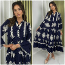 Pleated Maxi Print Dress