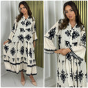 Pleated Maxi Print Dress