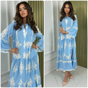 Pleated Maxi Print Dress