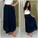 Pleated Wide Skirt