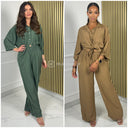 Premium Quality Summer Blouse Set Pocket Detail Wide Legs