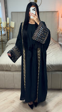 Premium Embroidery Kimono+Underdress Tie Belt 2pcs Set