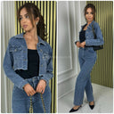 Premium Berühmte Crop-Jeansjacke H675