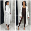 Leatherlook Buttons Jacket Tie Belt