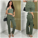 Premium Quality Cargo Stretch Flared Jeans 99467-7