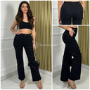 Premium Quality Golden Buttons Stretch Flared Jeans 77516-1