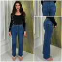 Hochwertige Stretch-Jeans mit weitem Bein FY10170-D