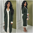 Premium Ribbed Button Dress Multicolor