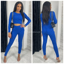 Geripptes Crop-Set mit Push-Up-Detail