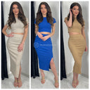 Shop vandaag nog bij de afgeprijsde optie van split rok en crop top set. Koop je verfijnde kleding voor dames in Rotterdam.