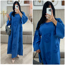 Round Neck Embroidery Maxi Dress