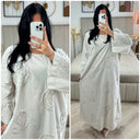 Round Neck Embroidery Maxi Dress