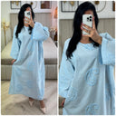 Round Neck Embroidery Maxi Dress