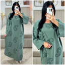 Round Neck Embroidery Maxi Dress