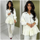 Strickset mit Rüschendetail und 3 Bändern