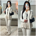 Strickset mit Rüschendetail und 3 Bändern