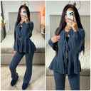 Strickset mit Rüschendetail und 3 Bändern