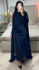Satin Dress Integrated Shawl