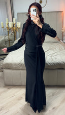 Satin Dress Integrated Shawl Silver Holder