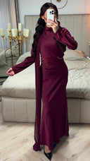 Satin Dress Integrated Shawl Silver Holder