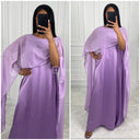 Satin Maxi Dress With Cape