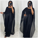 Satin Maxi Dress With Cape