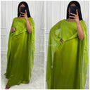 Satin Maxi Dress With Cape