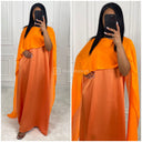Satin Maxi Dress With Cape