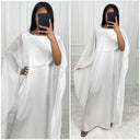 Satin Maxi Dress With Cape