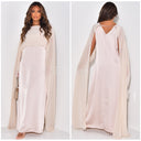 Satin-Maxikleid mit Cape