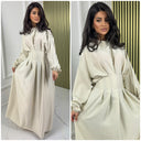 Satin Maxi Plissierter Taillengürtel mit Bindedetail