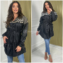 Shacket Tie Belt Leather Famous Print